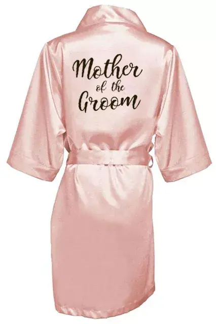 Miniatura: New Bride Bridesmaid Robe With White Black Letters Mother Sister of the Bride