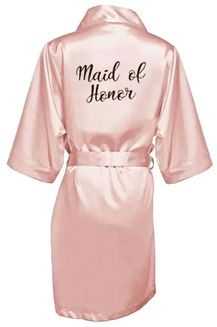 Miniatura: New Bride Bridesmaid Robe With White Black Letters Mother Sister of the Bride