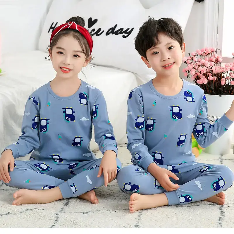 Thumbnail: Autumn Winter Baby Girl Clothes Pajamas Sets Boys Pyjamas Kids Homewear Cotton