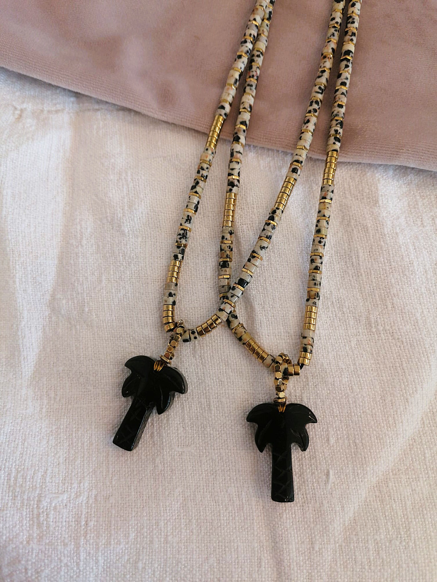 Colar de Jaspe Dálmata e Onix