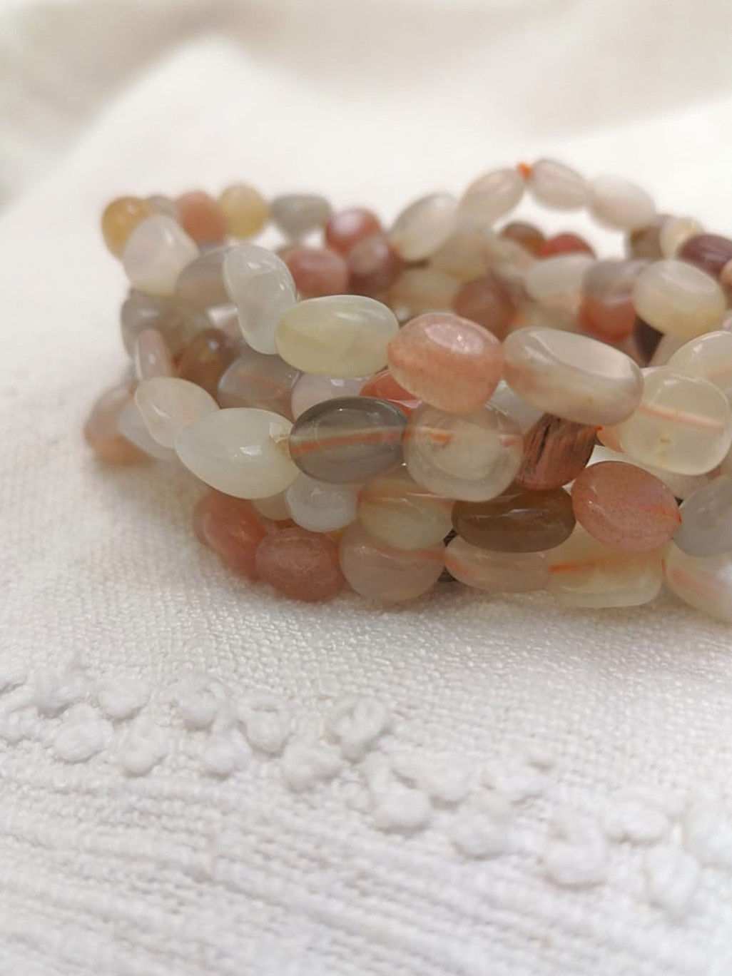 Pulseira de Pedra da Lua Pêssego