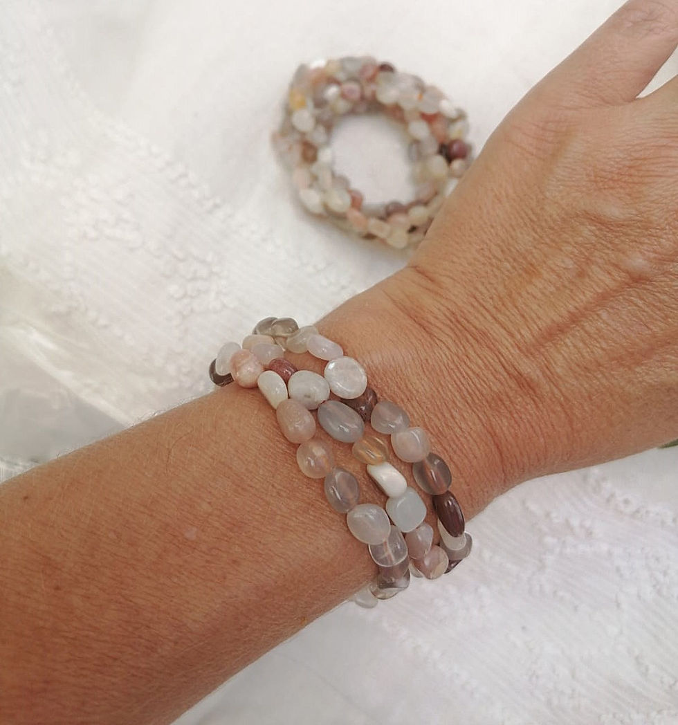 Pulseira de Pedra da Lua Pêssego