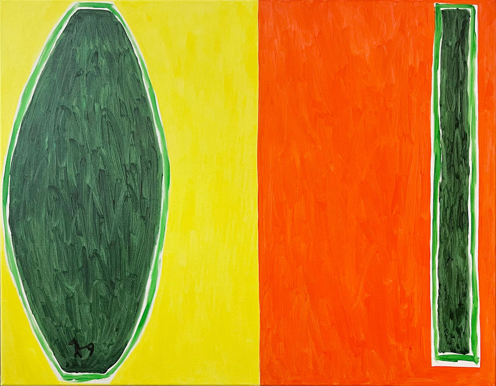 Weightlifting and horse 70x90cm, acryl on canvas