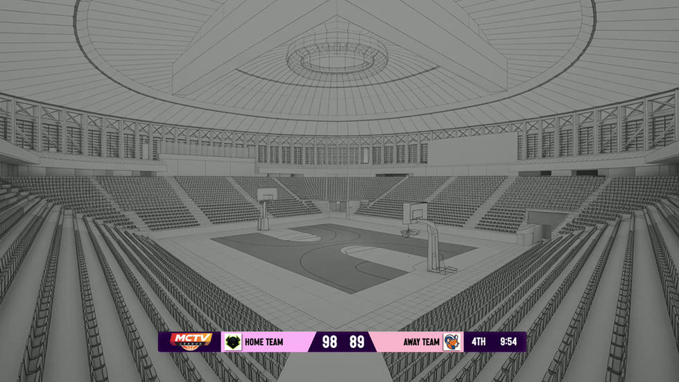 VMIX basketball scoreboard graphic with editable colors and team logos