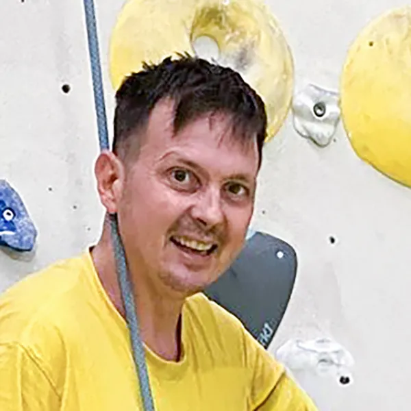 Fabio, Teilnehmender beim inklusiven Klettern