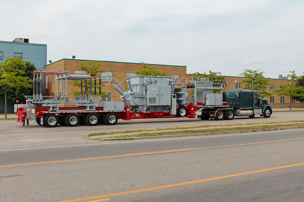 mobile substation on a flatbed trailer.