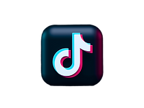 TikTok 3d Icon Concept. Dark Mode Style