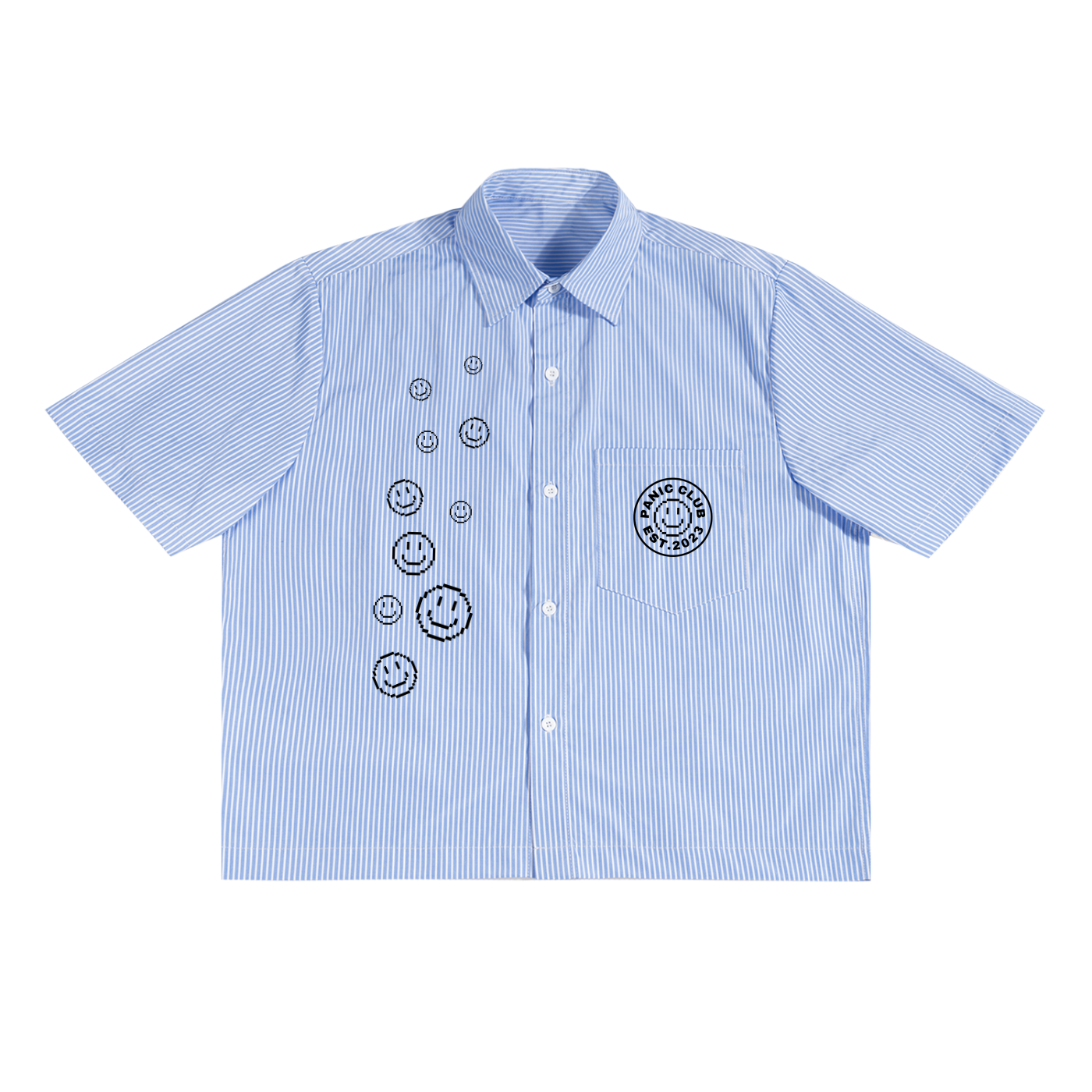 Panic Club - Oversized Vertical Stripe Boxy Shirt