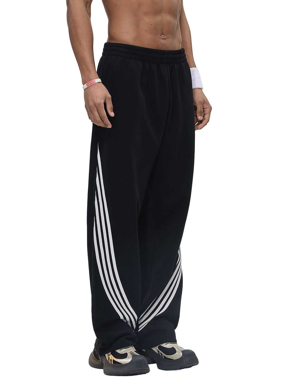 Thumbnail: Smiley Curved Stripe Straight Sweatpants