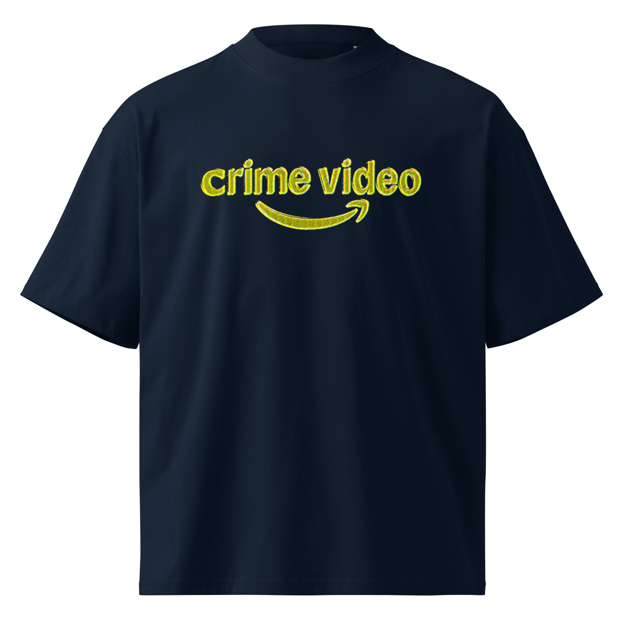 Crime Video - Unisex organic oversized high neck t-shirt