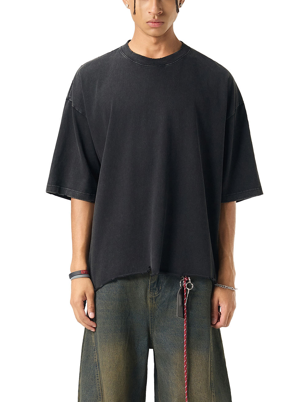Thumbnail: Snow Wash Raw-Hem Boxy T-shirt