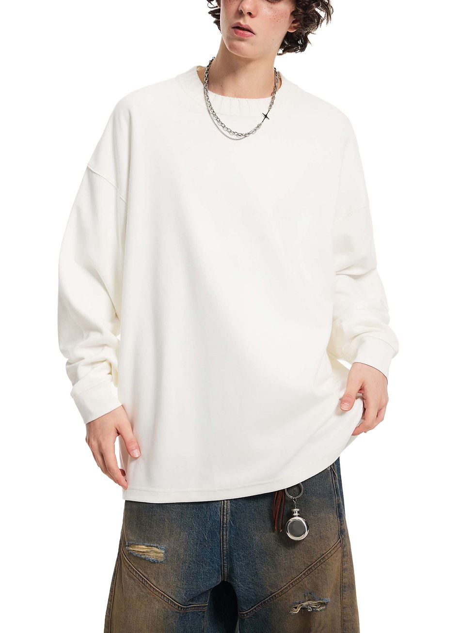 Thumbnail: Scum Knitted Round Neck Oversize Sweatshirt
