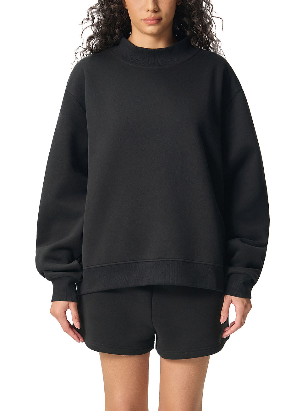 Thumbnail: Ransom - Essential Fleece Mock-Neck Crew Sweatshirt
