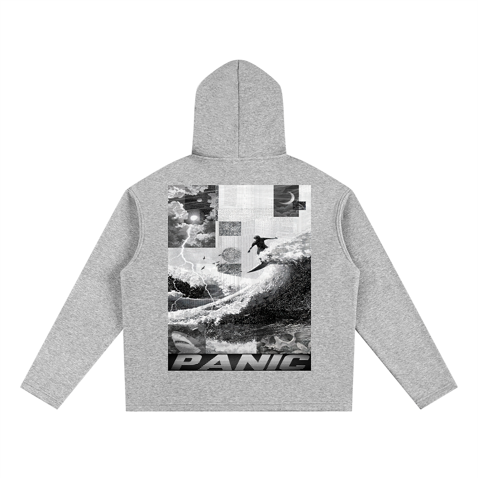 Thumbnail: Faded Waves - Oversized Fleece Hoodie