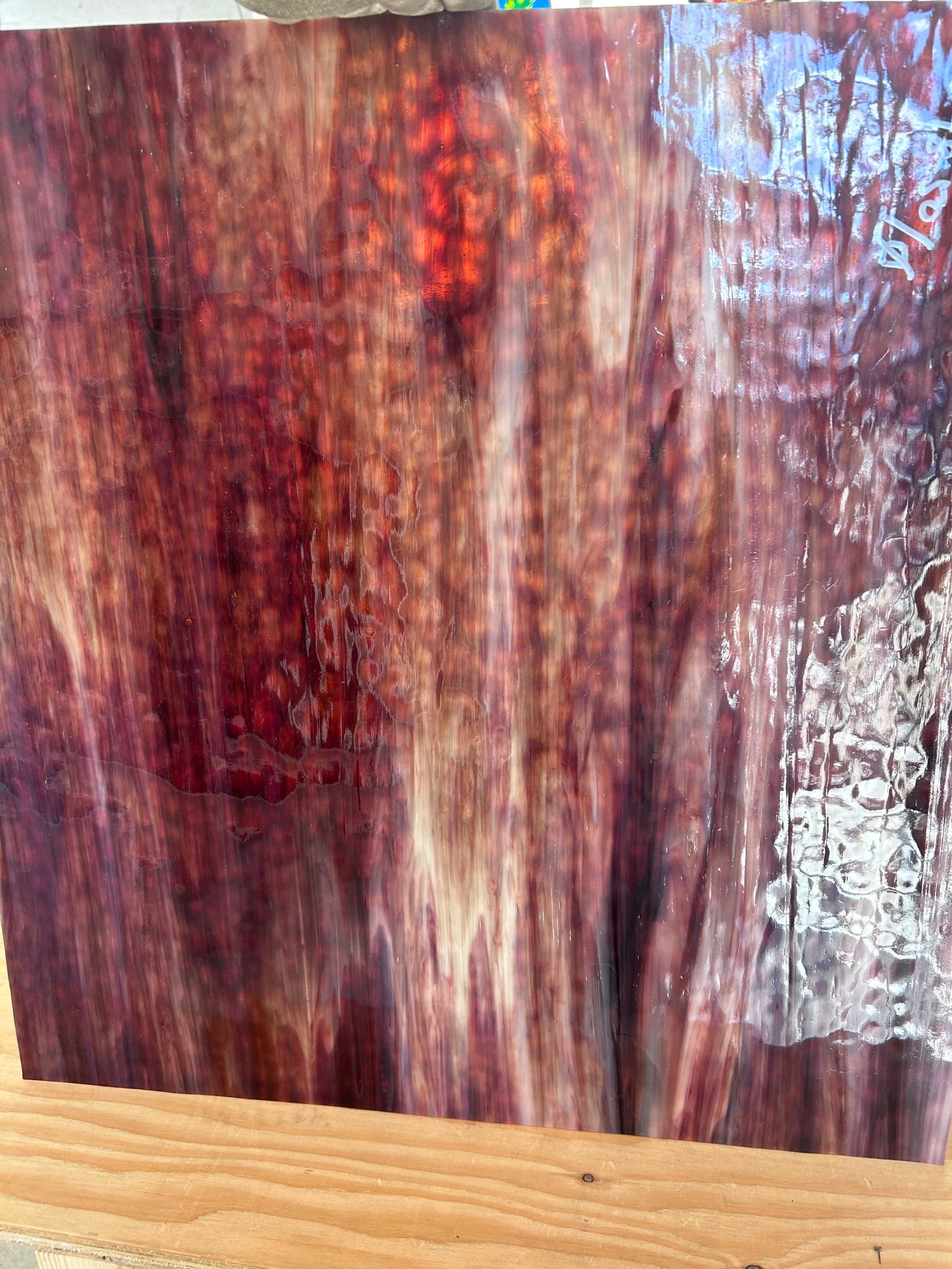 Burgundy and opal Victorian Mottle Smooth PW 43 L S