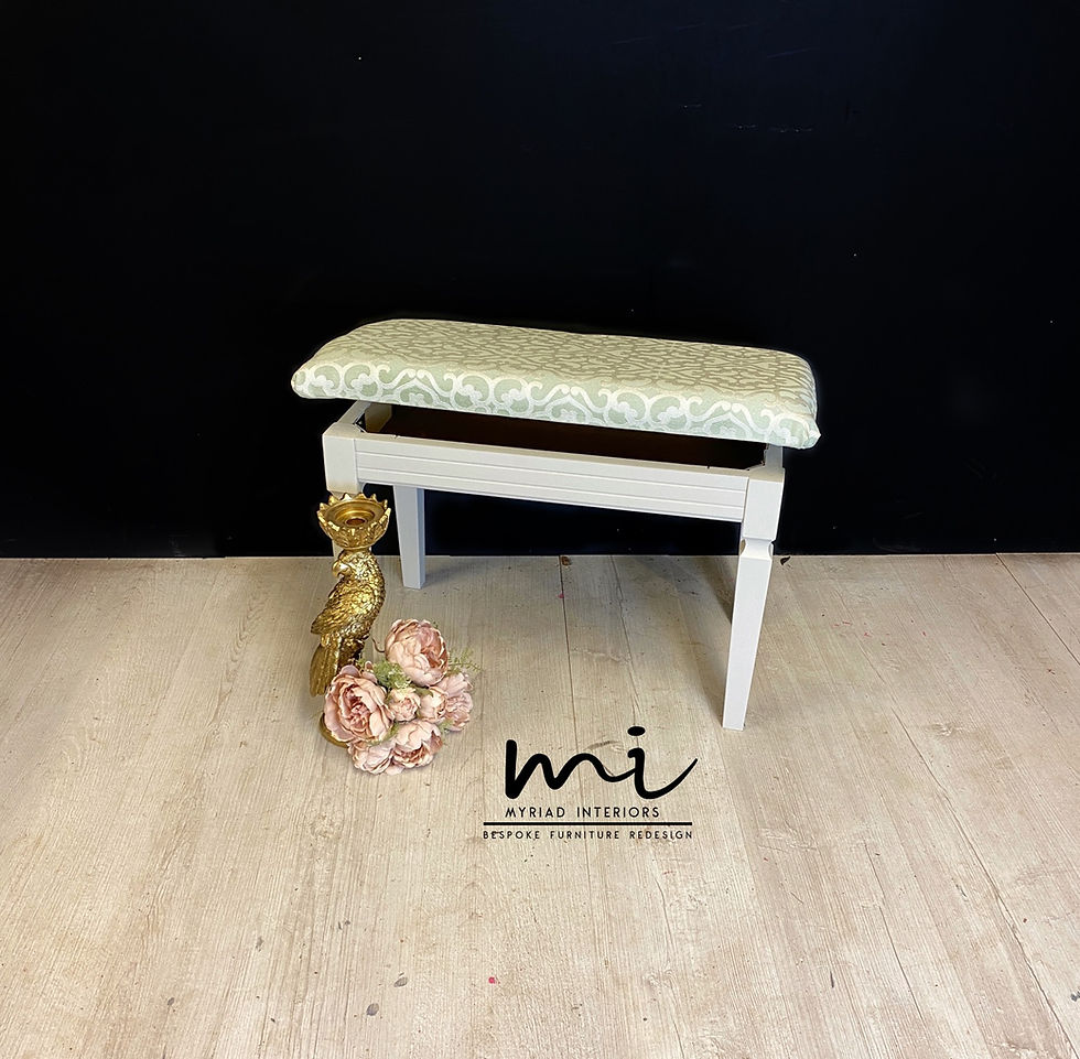 Thumbnail: Refurbished Stag Minstrel dressing table set, pale grey and green