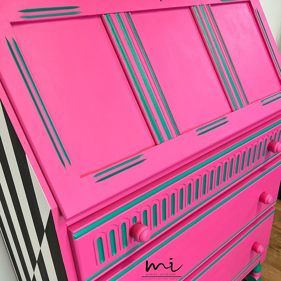 Thumbnail: Maximalist bright pink Bureau/Desk/Secretary