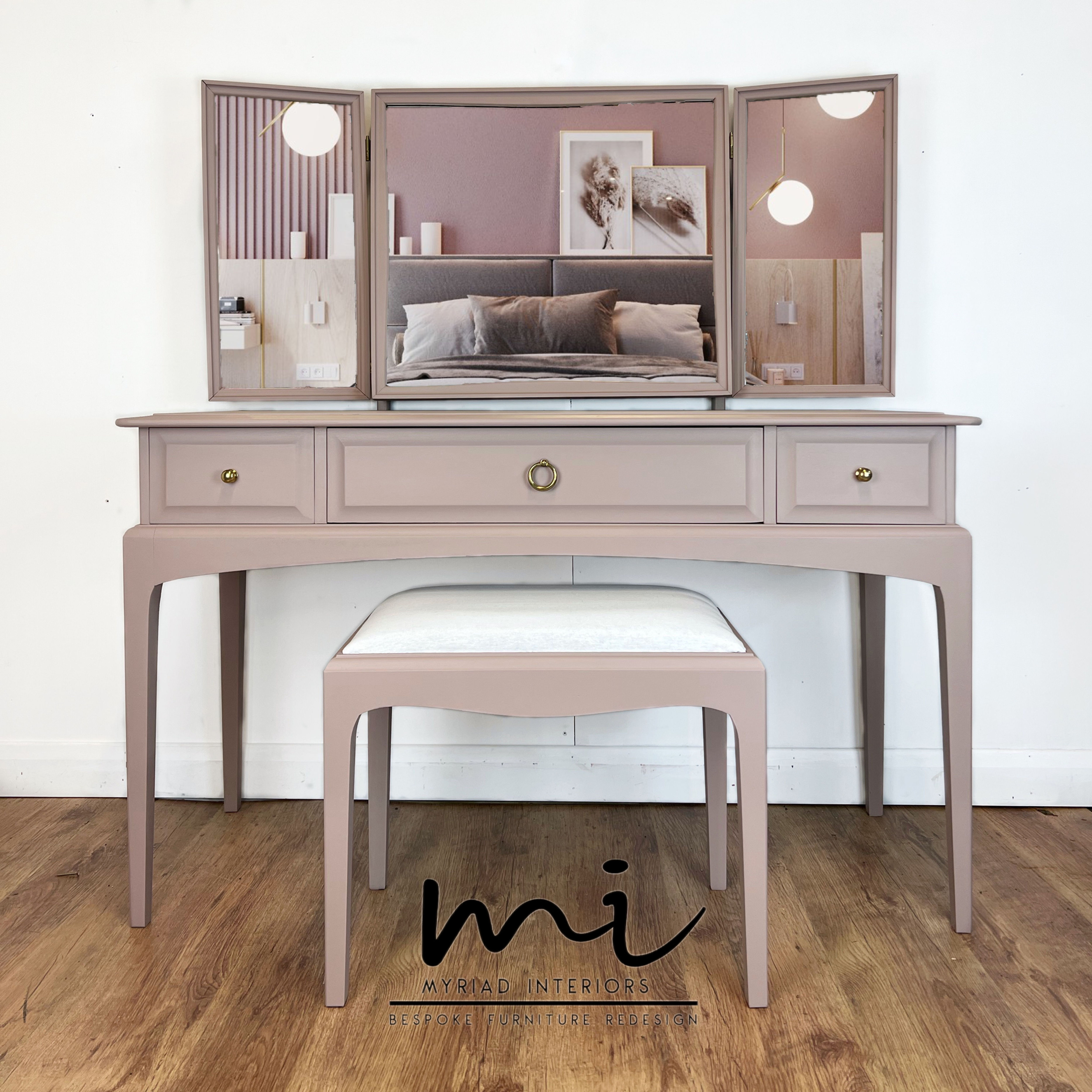 Stag Minstrel Dusky Pink Dressing Table, dresser