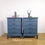 Thumbnail: Refurbished Teal blue Stag Minstrel 4 drawer bedside tables, vintage nightstands