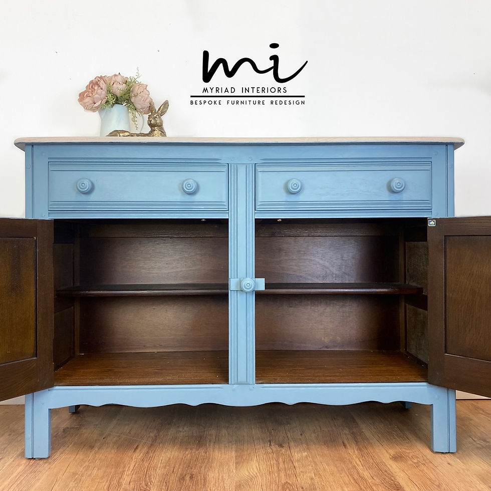 Thumbnail: Mid century old colonial Ercol sideboard, vintage dresser