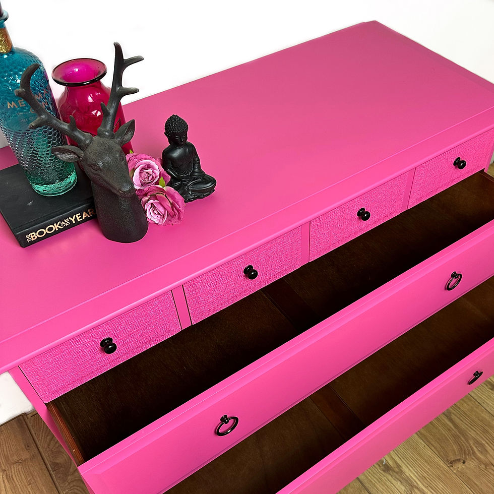 Thumbnail: Maximalist Bright Pink Stag Minstrel Chest Of Drawers