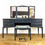 Thumbnail: Dark grey Stag Minstrel kneehole dressing table set 