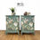 Thumbnail: Refurbished vintage Stag Minstrel bedside tables, sage olive green floral design