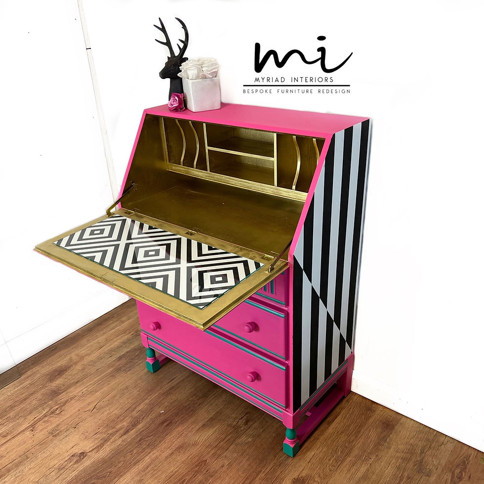 Thumbnail: Maximalist bright pink Bureau/Desk/Secretary
