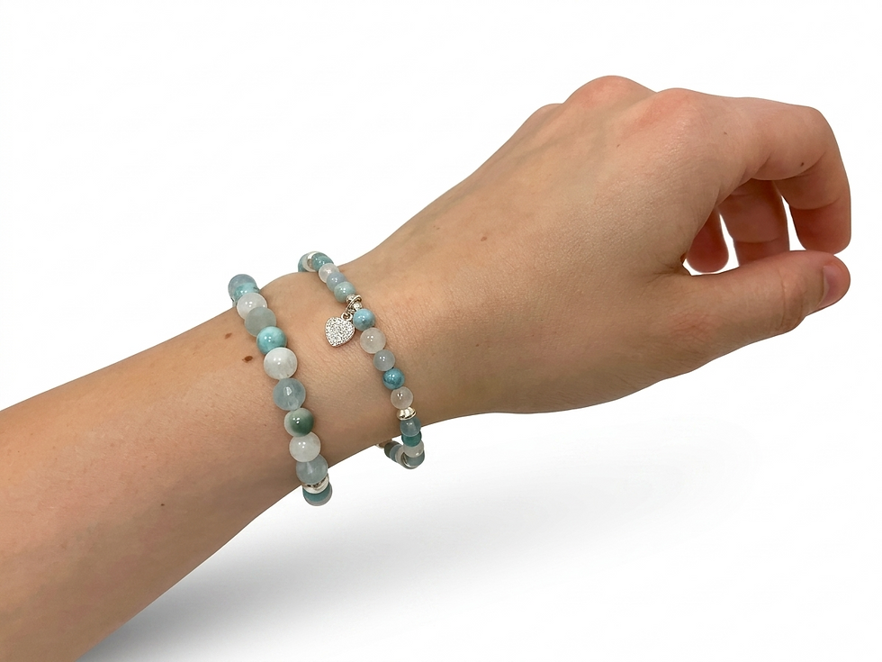 Miniaturbild: Heilstein Armband Klarer Horizont - mit Aquamarin und Larimar
