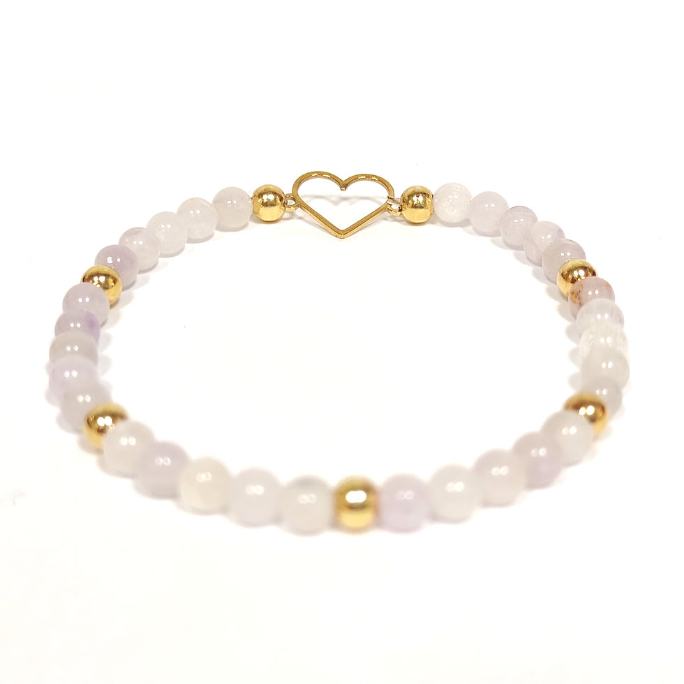 Dezent violettes Heilstein Armband mit Lavendel Amethyst