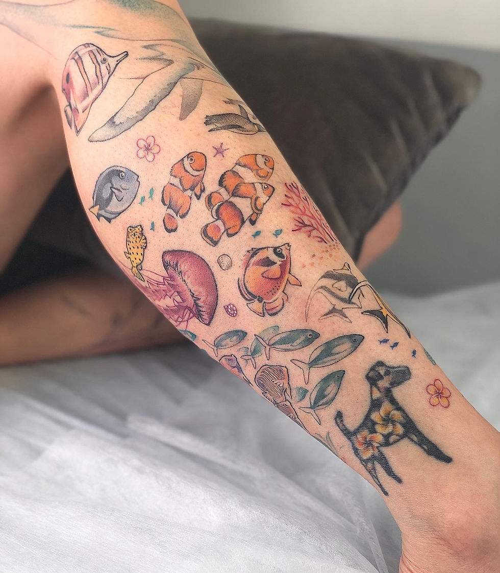 Sea life tattoo