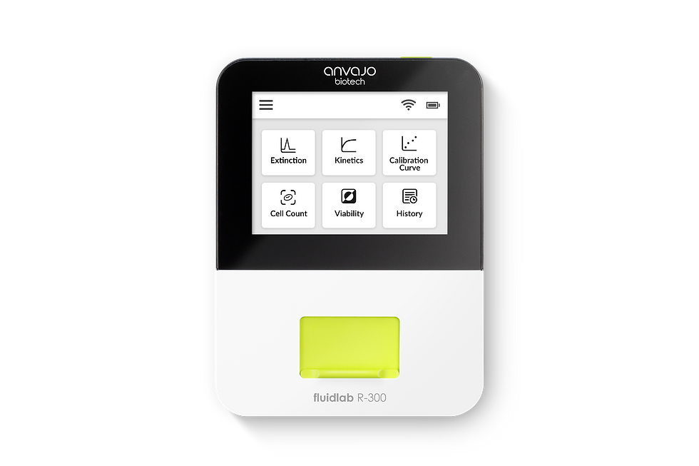 No. 3> fluidlab R-300 : 휴대용 세포계수기 & 분광광도계 기능을 갖춘 Potable Cell Counter