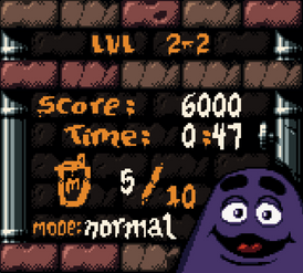 Grimace's Birthday Totals Screen