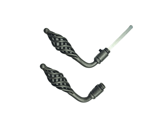 Miniature : Béquille Double spiralis fer patiné