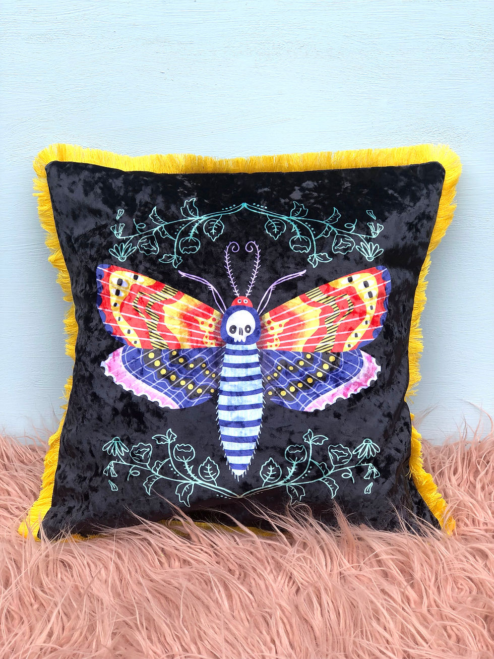 Thumbnail: Luxury Moth velvet cushion