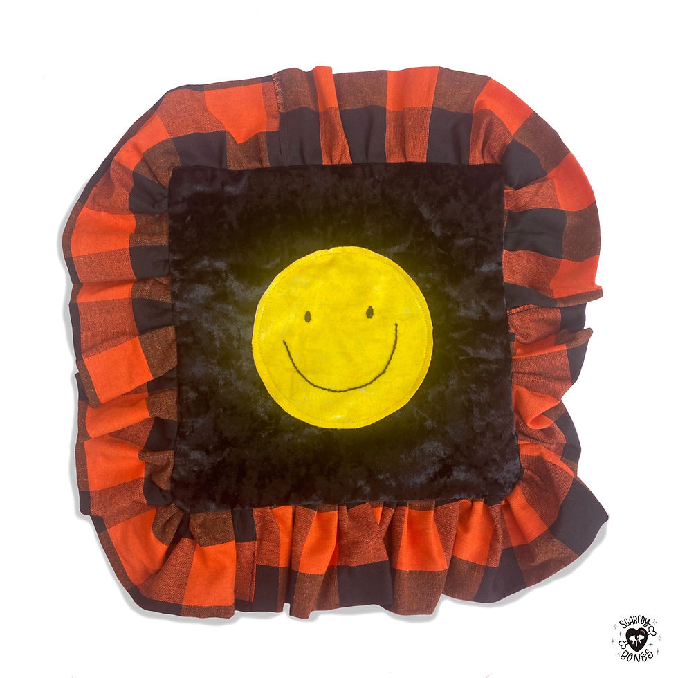 Thumbnail: punky smiley velvet cushion