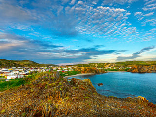 Fine art coastal village print landscape cictyscape newfoundland canada 