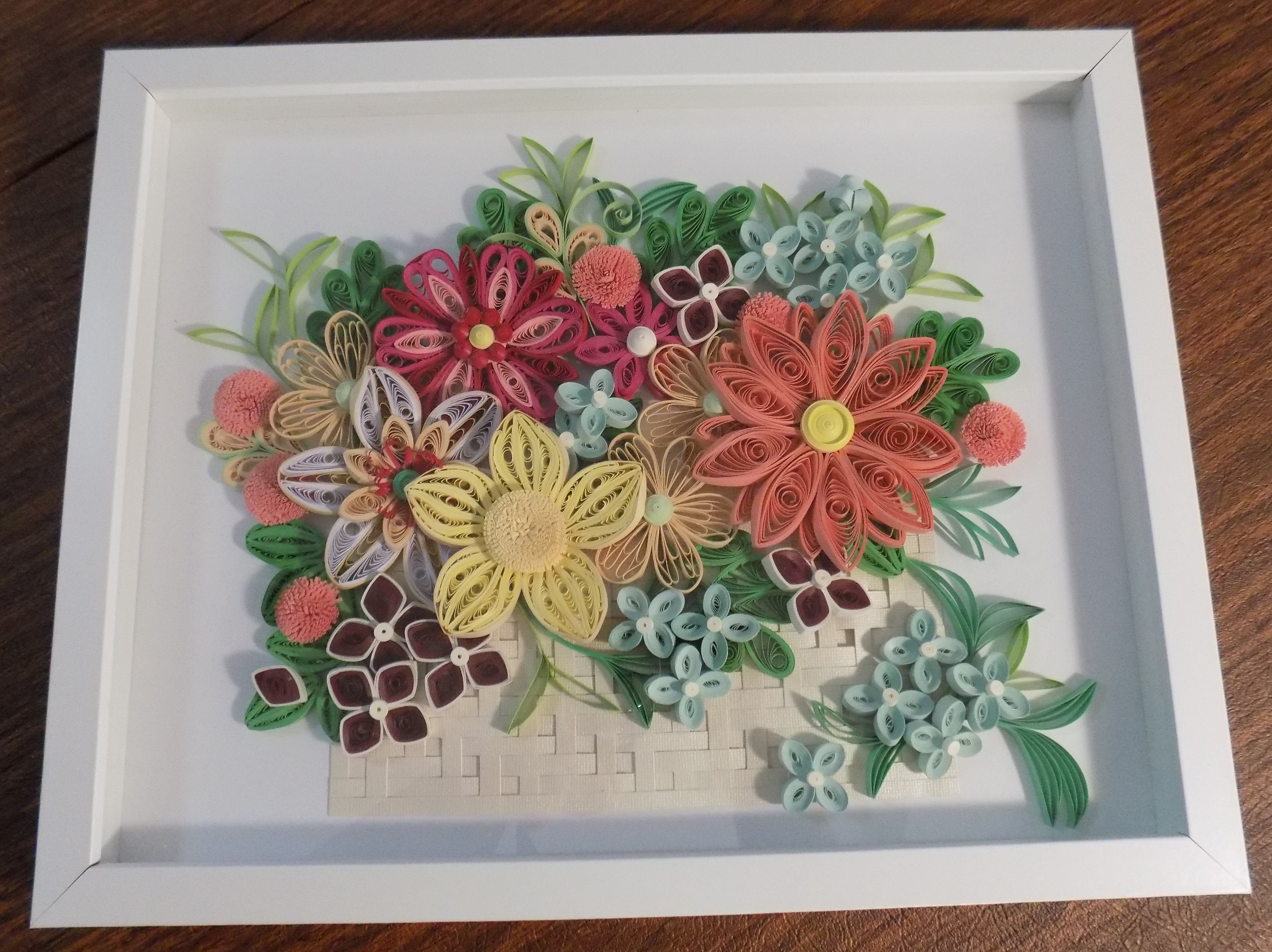 11 x 14 Spring Flowers in a Basket with frame