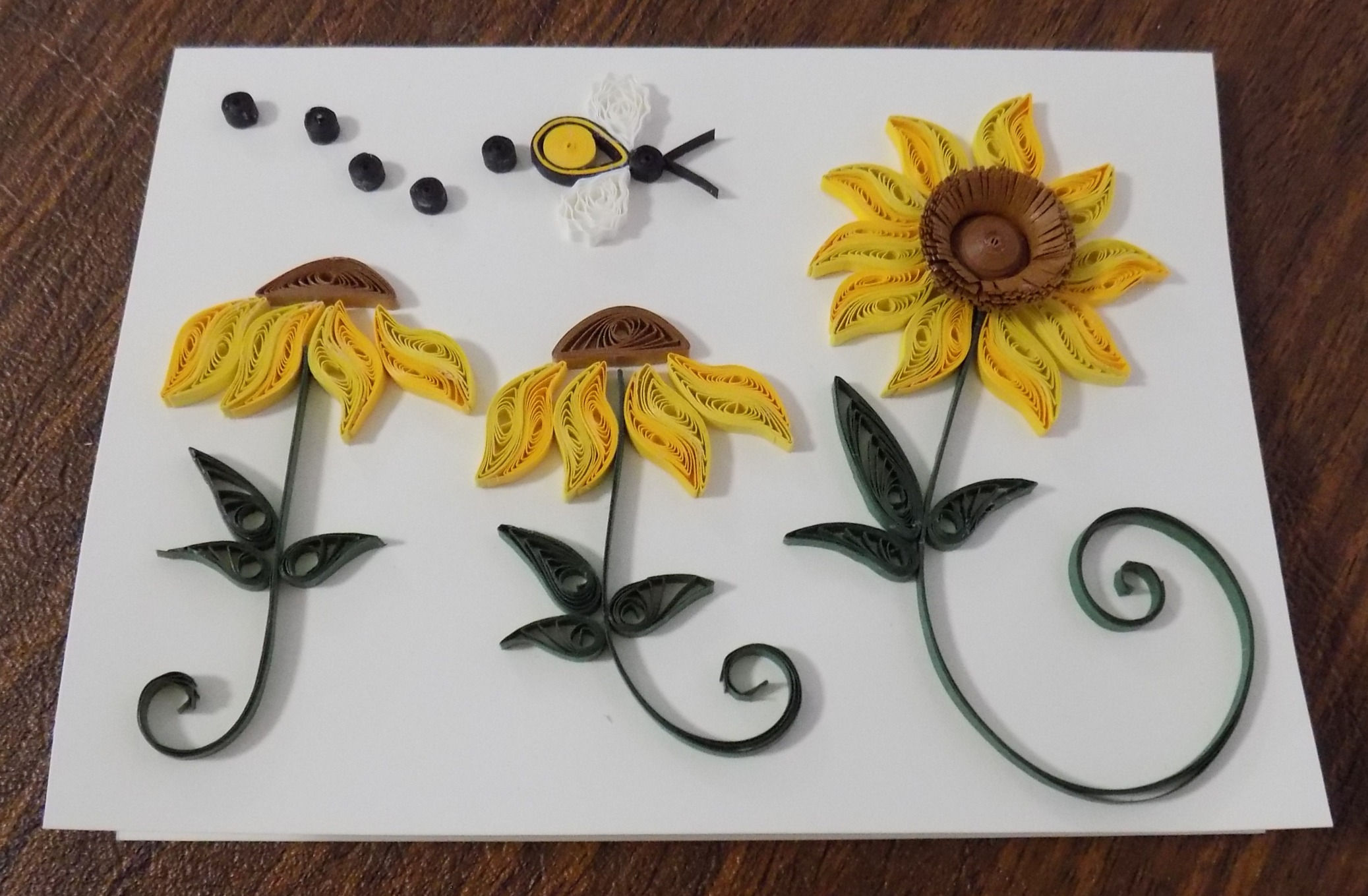 5" x 6.5" Sunflowers and a Bee