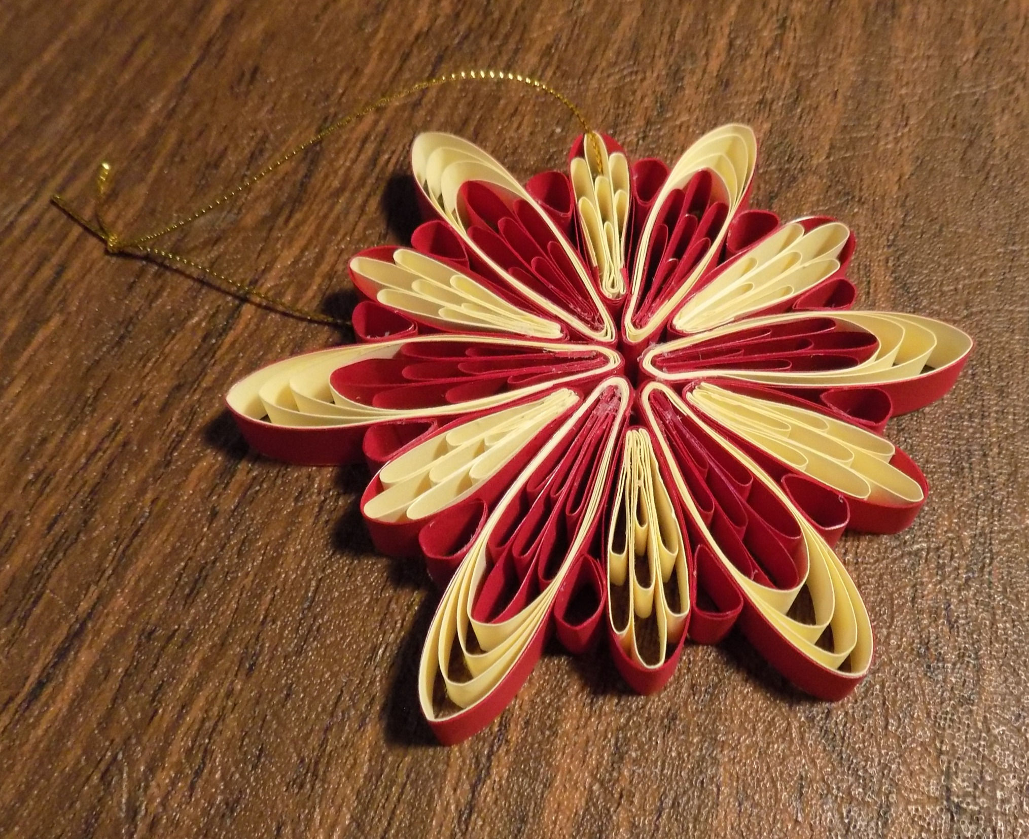 5" x 5" Red and Cream