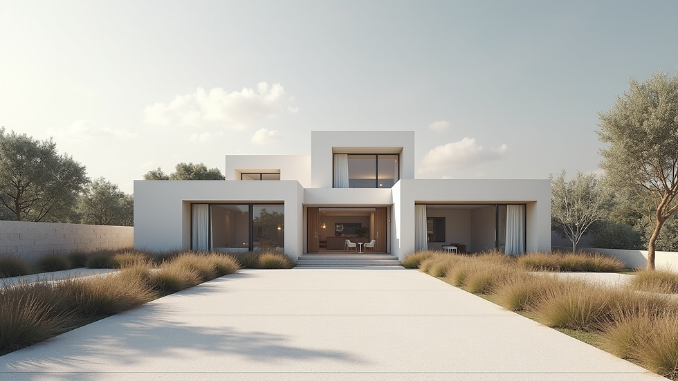 Plano arquitectónico y maqueta de un proyecto inmobiliario en desarrollo
