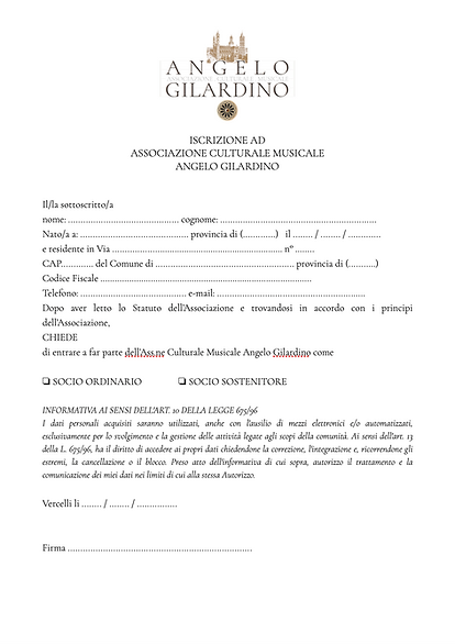 Modulo Iscrizione