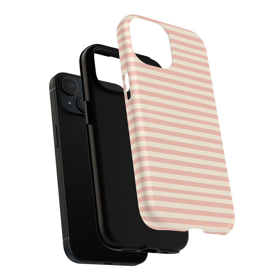 Thumbnail: Thin Horizontal Pink Lines Tough Magnetic iPhone Case