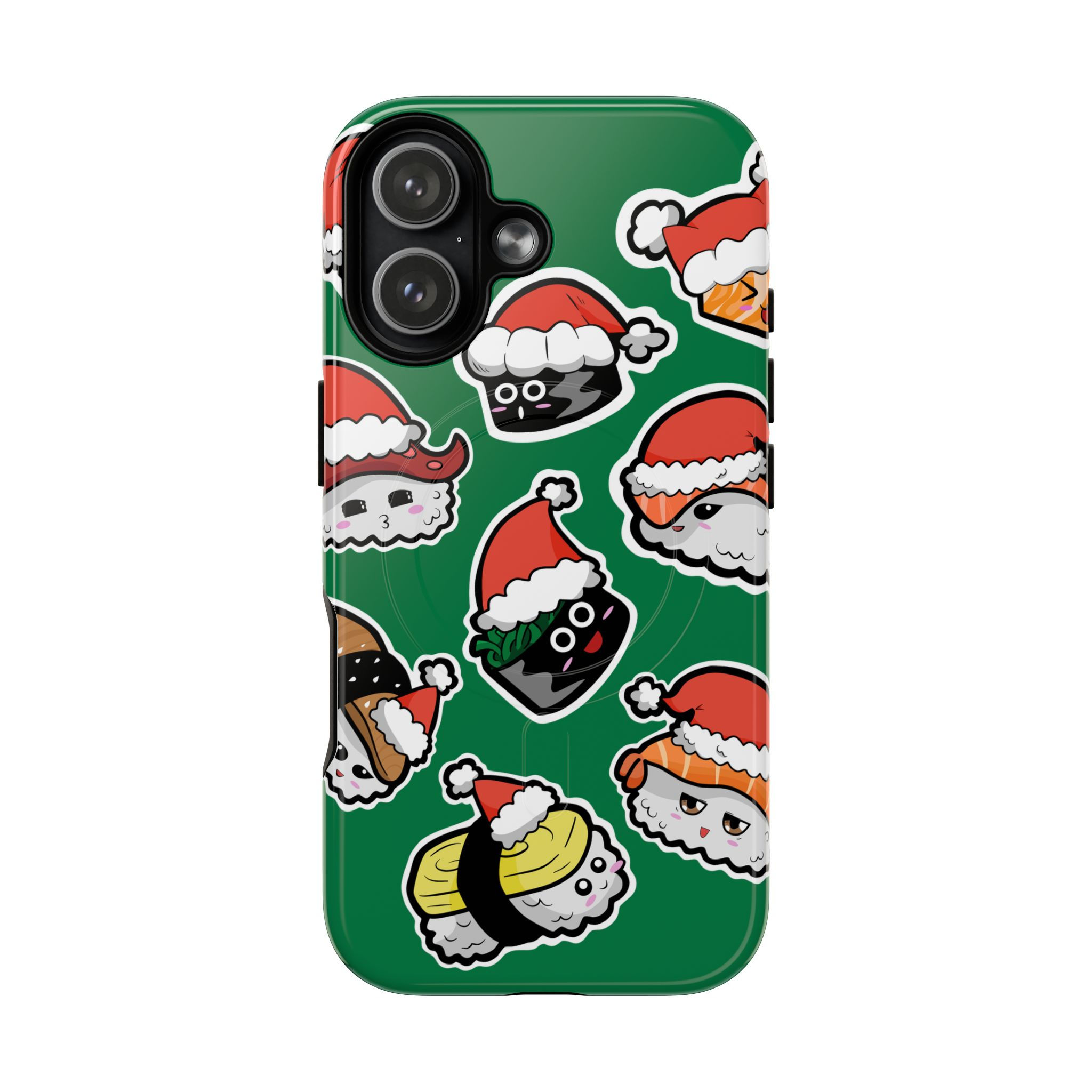 Christmas Sushi Tough MagSafe® iPhone Case, Green