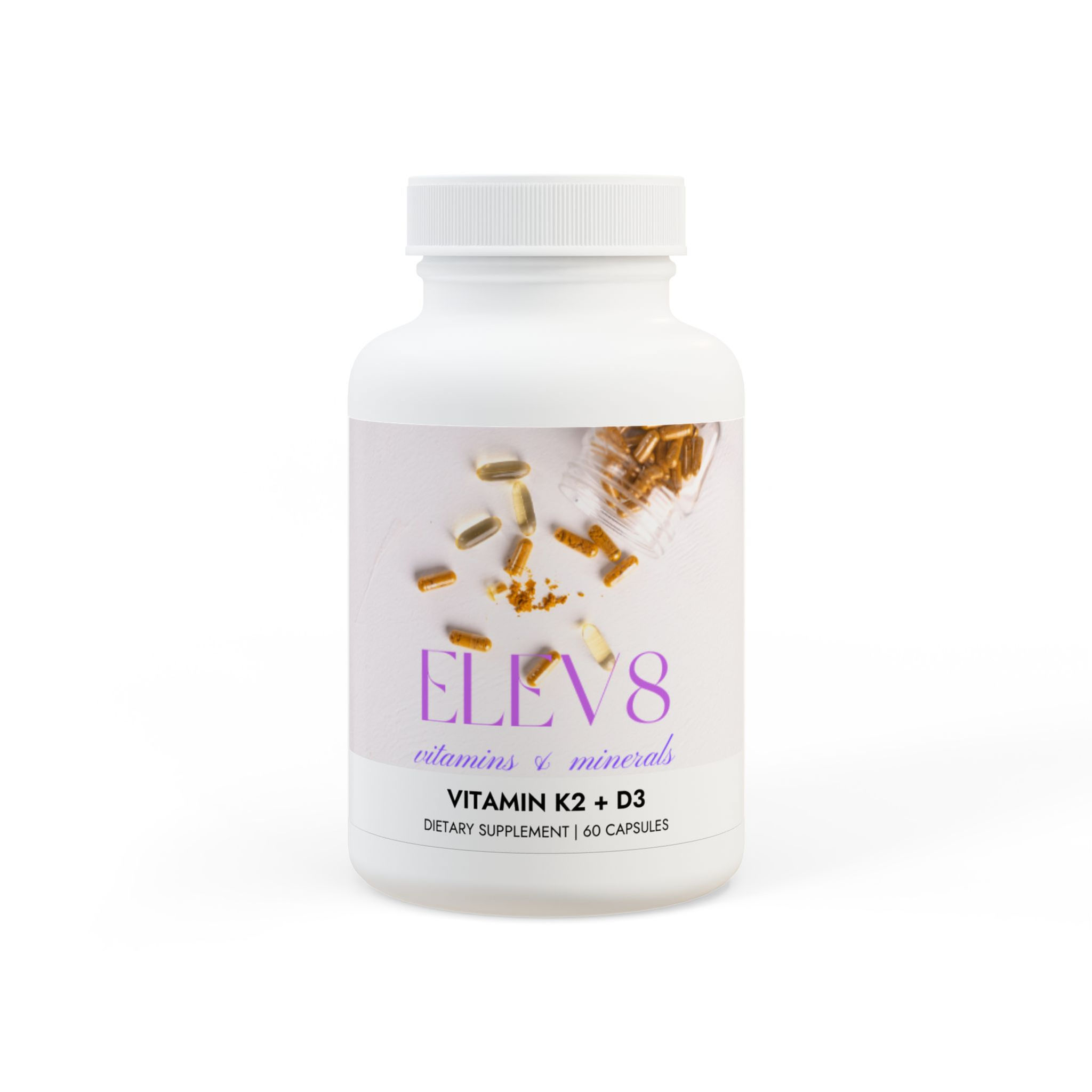 ELEV8 Vitamin K2 + D3, 60 Vegetable Capsules