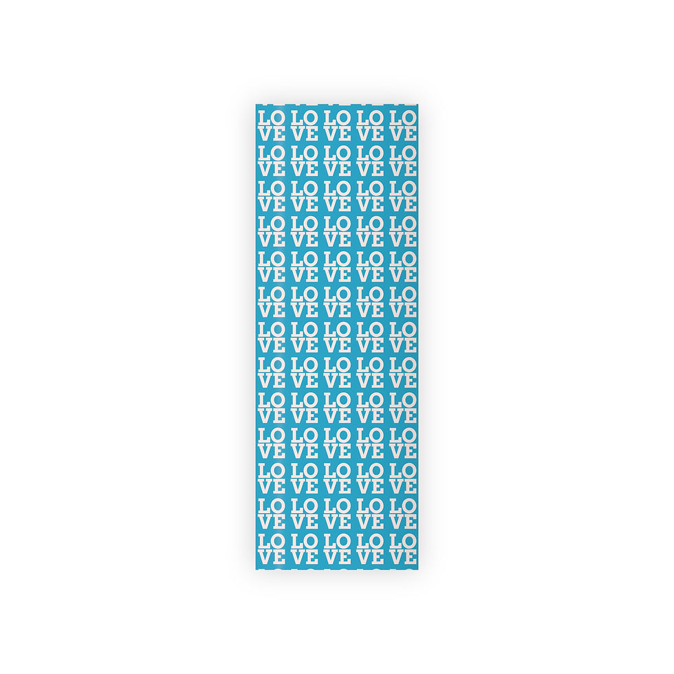 Thumbnail: LOVE Turquoise Background Valentine's Satin Finish Gift Wrap Wrapping Paper Roll
