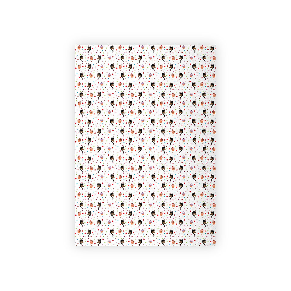 Thumbnail: Afro Unicorn Cupcakes & Confetti Satin Finish Luxury Gift Wrapping Paper Roll