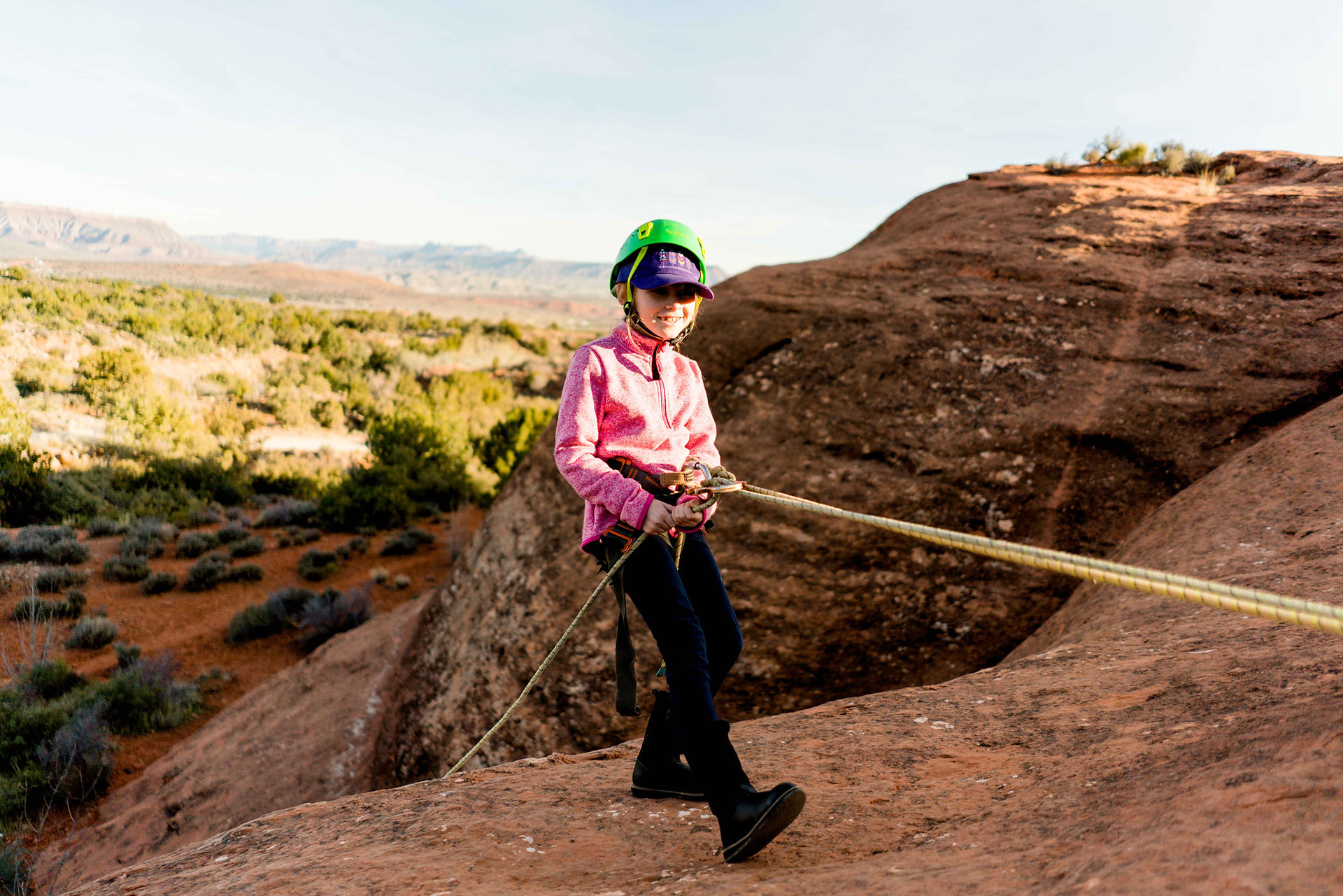 Girl canyoneering in Southern Utah with All Ways Adventure