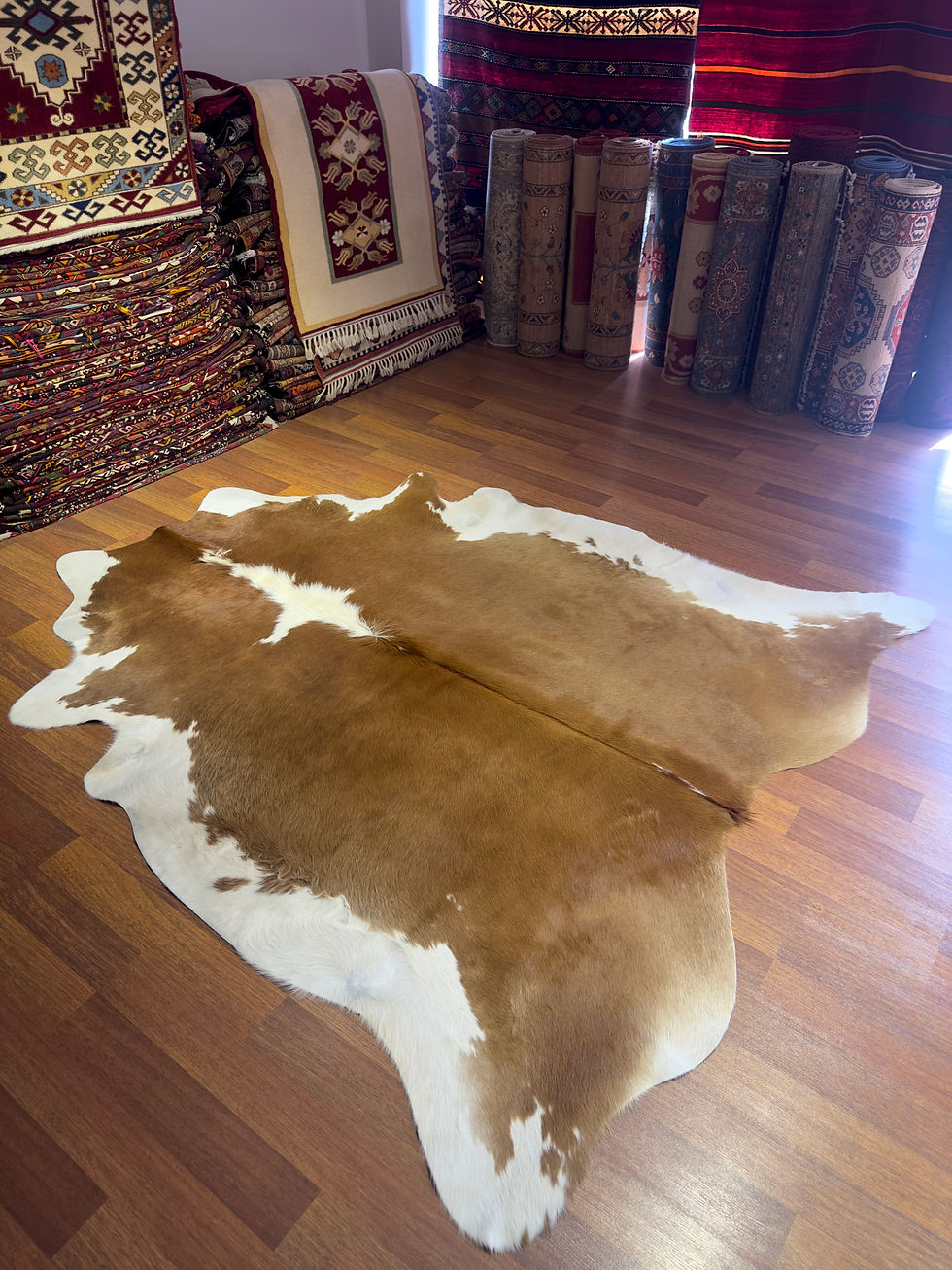 DOGANLAR ANTIQ GERÇEK DANA DERİSİ 134 AÇIK KAHVE POST HALI