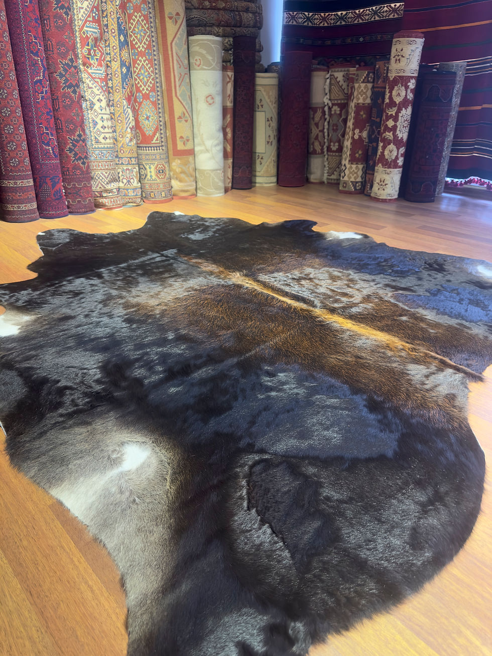 DOGANLAR ANTIQ GERÇEK DANA DERİSİ 76 KAHVE POST HALI